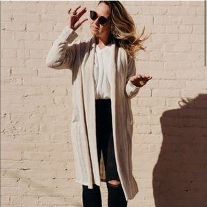 CJLA Leighton Loose Knit Cardigan Beige cream color Sz L